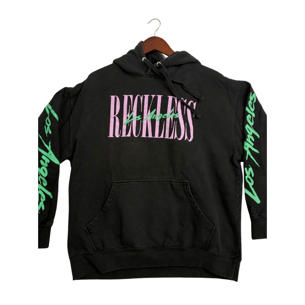 Reckless Los Angeles Hoodie Mens Black Pink Green Graphic Pullover Streetwear